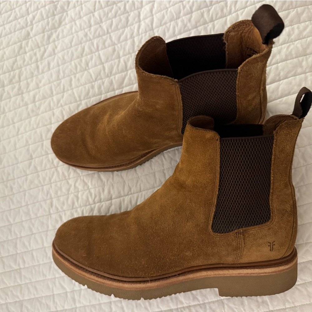 Frye Men's Brown Suede Chelsea Boots - Picture 3 of 5
